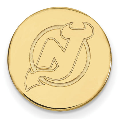 14K Gelbgold Gold Nhl Logoart New Trikot Devils Anstecknadel
