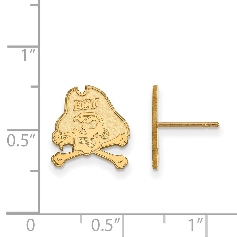 10K Gelbgold Logoart Ost Carolina University Pirat Klein Ohrstecker