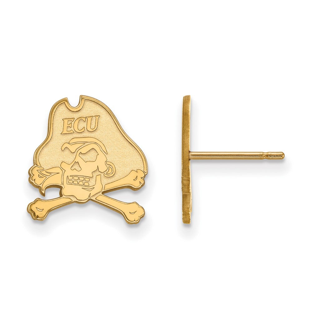 10K Gelbgold Logoart Ost Carolina University Pirat Klein Ohrstecker