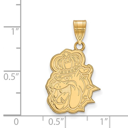 10K Gelbgold Logoart James Madison University Duke Hund Groß Anhänger