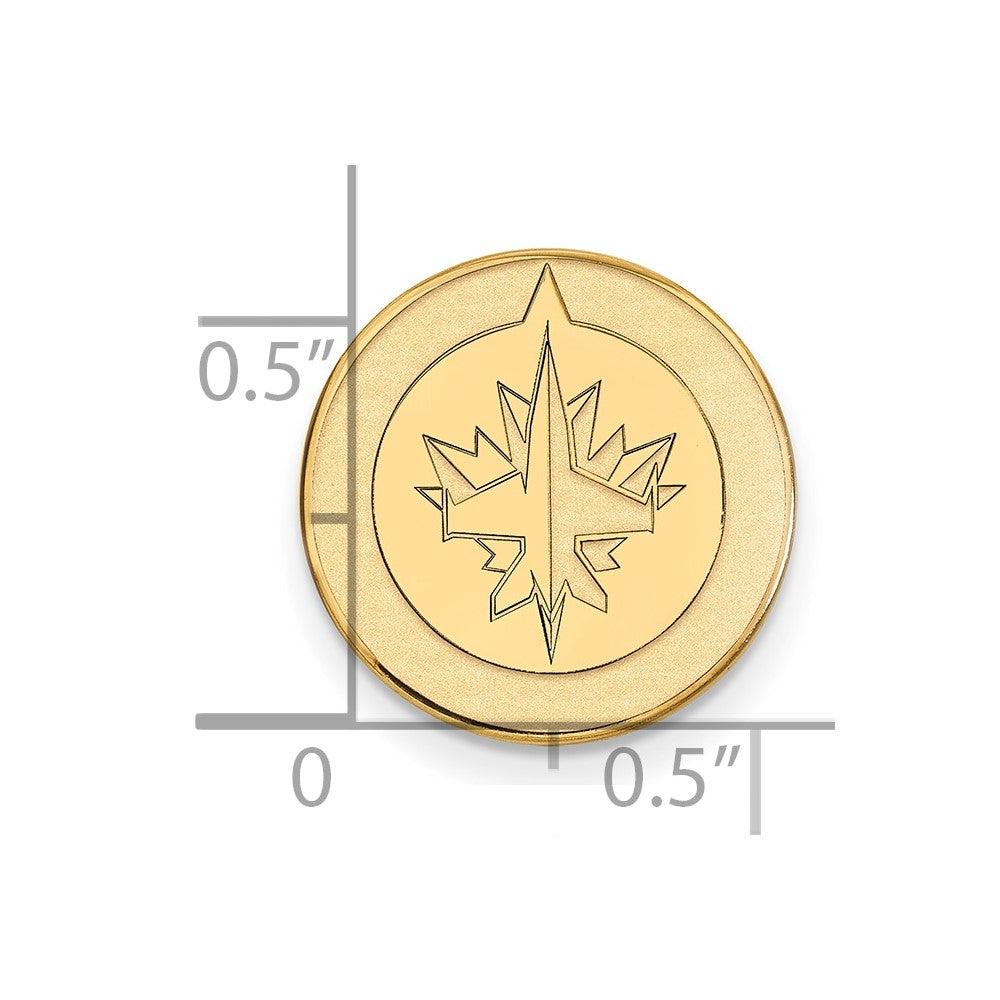 14K Gelbgold Gold Nhl Logoart Winnipeg Jets Anstecknadel
