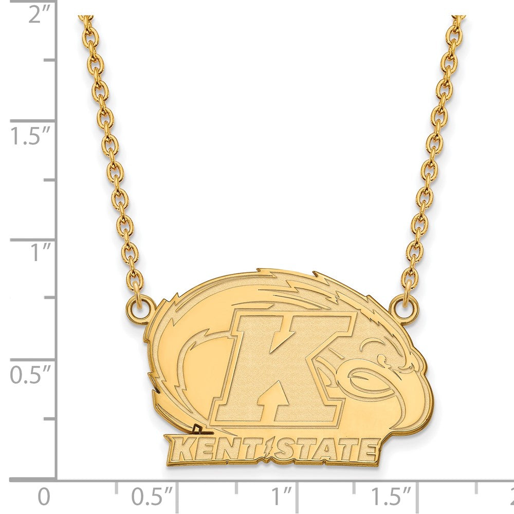 10K Gelbgold Logoart Kent State University Groß Anhänger 18 Zoll Halskette