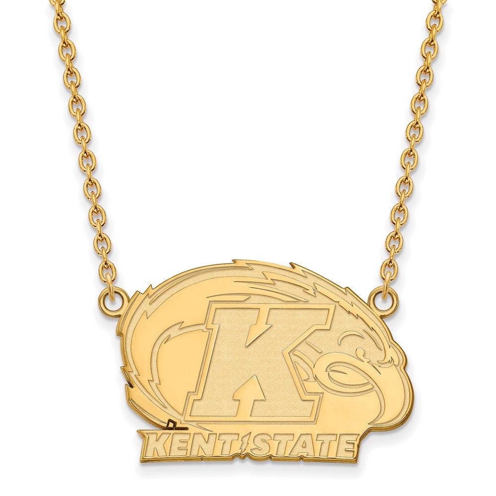 10K Gelbgold Logoart Kent State University Groß Anhänger 18 Zoll Halskette