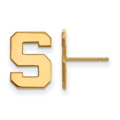 10K Gelbgold Logoart Michigan State University Buchstabe S Klein Ohrstecker