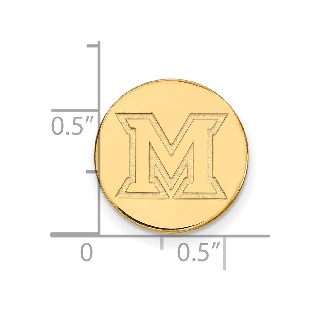 14K Gelbgold Gold Logoart Miami University Ohio Buchstabe M Anstecknadel
