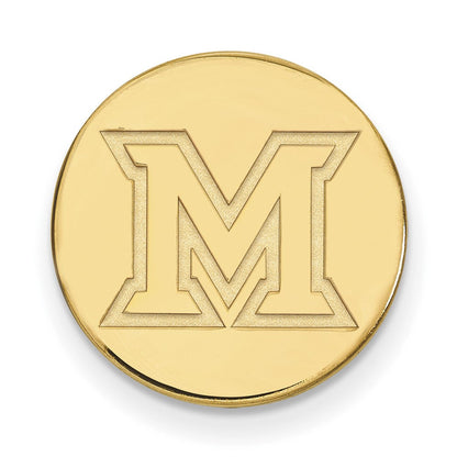 14K Gelbgold Gold Logoart Miami University Ohio Buchstabe M Anstecknadel