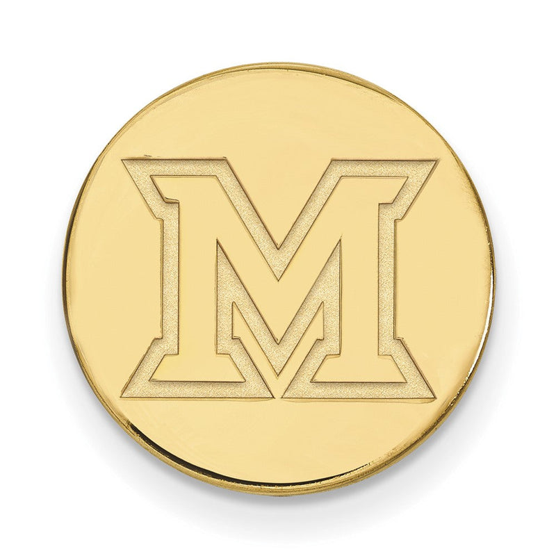 14K Gelbgold Gold Logoart Miami University Ohio Buchstabe M Anstecknadel