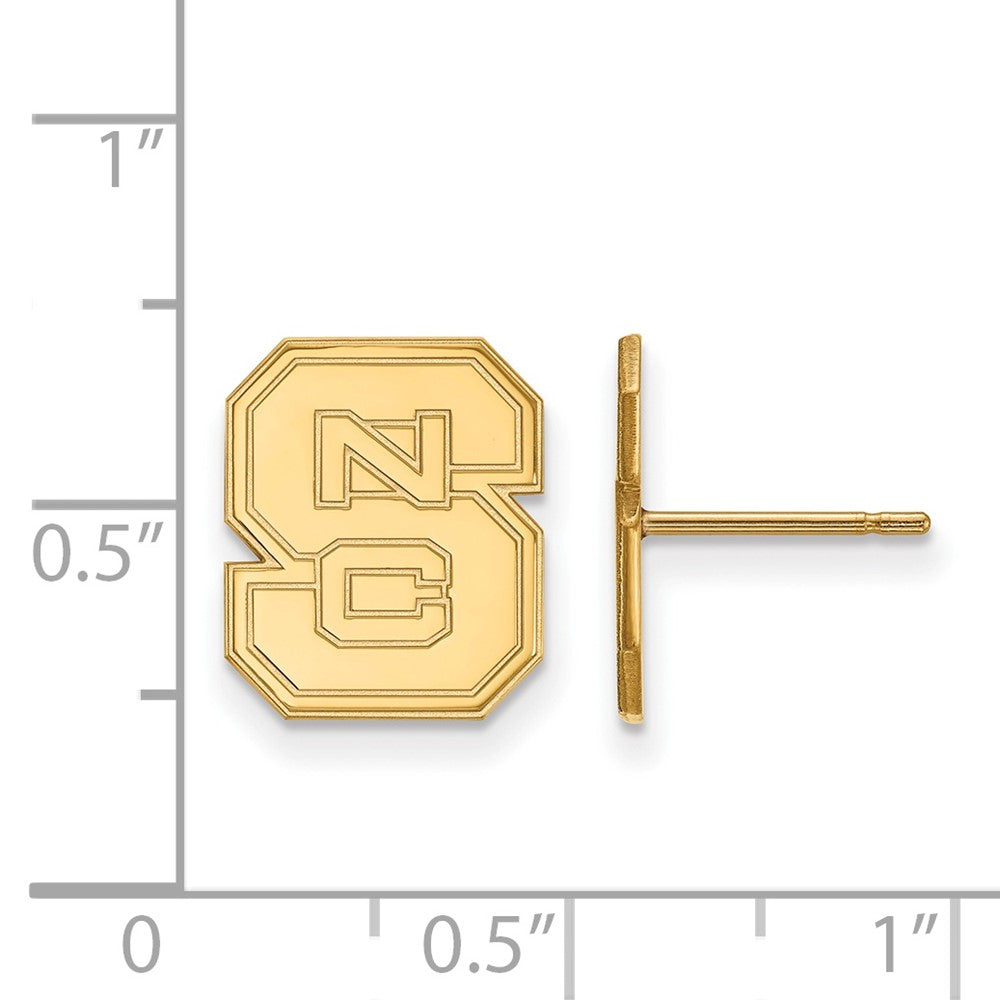 10K Gelbgold Logoart North Carolina State University N C S Klein Ohrstecker