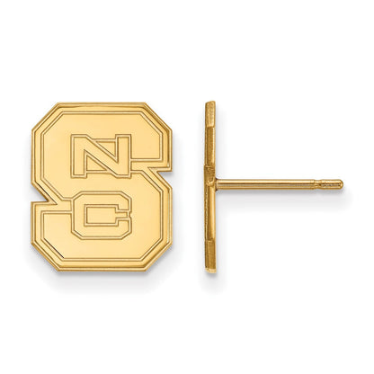 10K Gelbgold Logoart North Carolina State University N C S Klein Ohrstecker