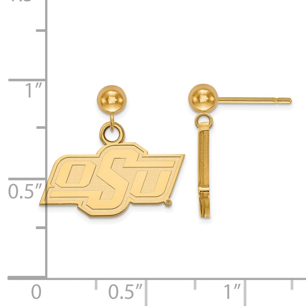 Vergoldet Sterlingsilber Logoart Oklahoma State University O S U Hängend Kugel Ohrstecker