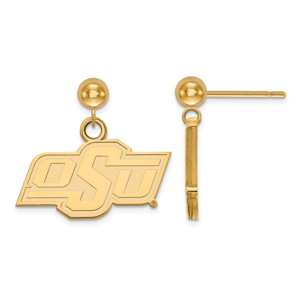 Vergoldet Sterlingsilber Logoart Oklahoma State University O S U Hängend Kugel Ohrstecker