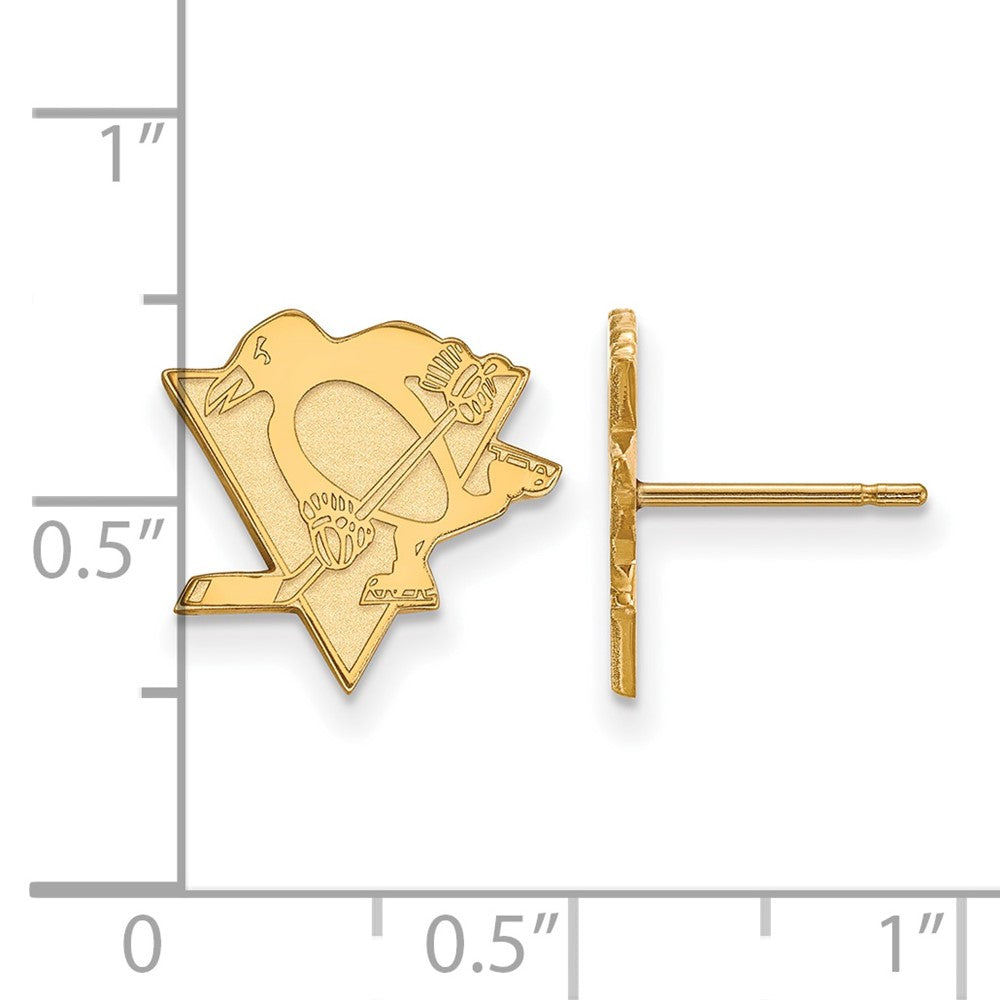 10K Gelbgold Nhl Logoart Pittsburgh Penguins Klein Ohrstecker