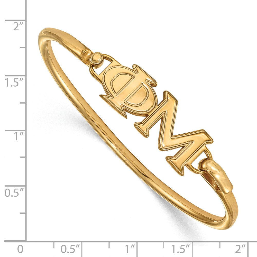 Vergoldet Sterlingsilber Gp Logoart Phi Mu Klein Haken und Verschluss Armreif