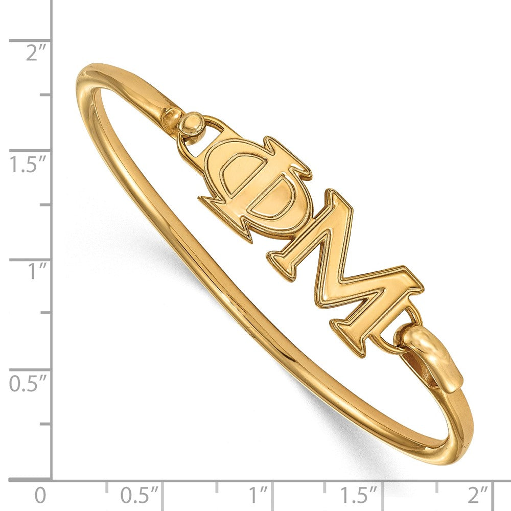 Vergoldet Sterlingsilber Gp Logoart Phi Mu Klein Haken und Verschluss Armreif