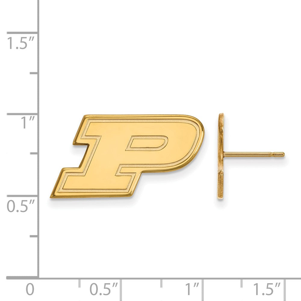 Vergoldet Sterlingsilber Logoart Purdue University Buchstabe P Klein Ohrstecker