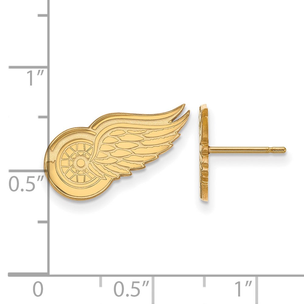 10K Gelbgold Nhl Logoart Detroit Rot Flügel Klein Ohrstecker