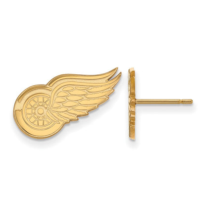 10K Gelbgold Nhl Logoart Detroit Rot Flügel Klein Ohrstecker