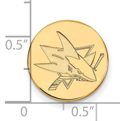 14K Gelbgold Gold Nhl Logoart San Jose Sharks Anstecknadel