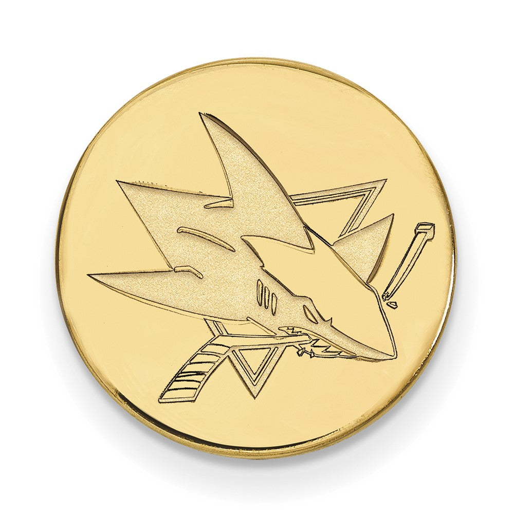 14K Gelbgold Gold Nhl Logoart San Jose Sharks Anstecknadel