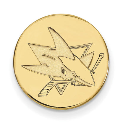 14K Gelbgold Gold Nhl Logoart San Jose Sharks Anstecknadel