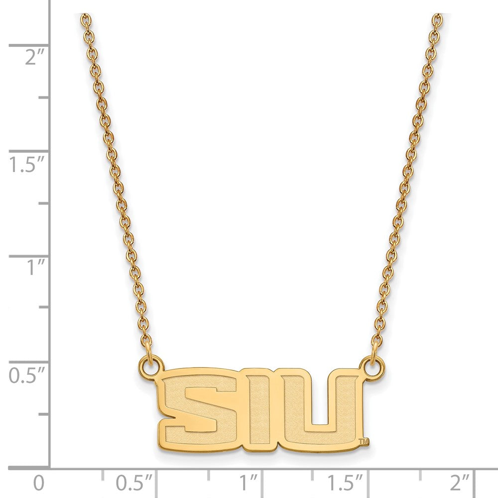 Vergoldet Sterlingsilber Logoart Southern Illinois University S I U Klein Anhänger 18 Zoll Halskette