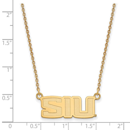 Vergoldet Sterlingsilber Logoart Southern Illinois University S I U Klein Anhänger 18 Zoll Halskette
