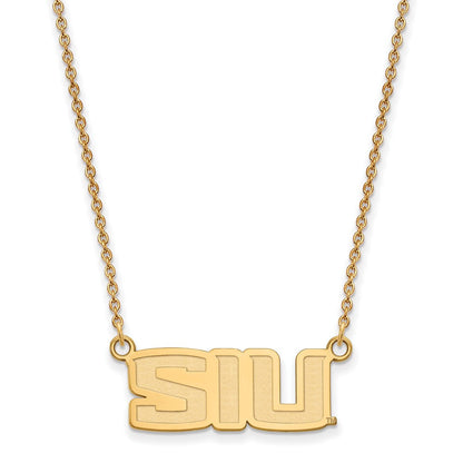 Vergoldet Sterlingsilber Logoart Southern Illinois University S I U Klein Anhänger 18 Zoll Halskette