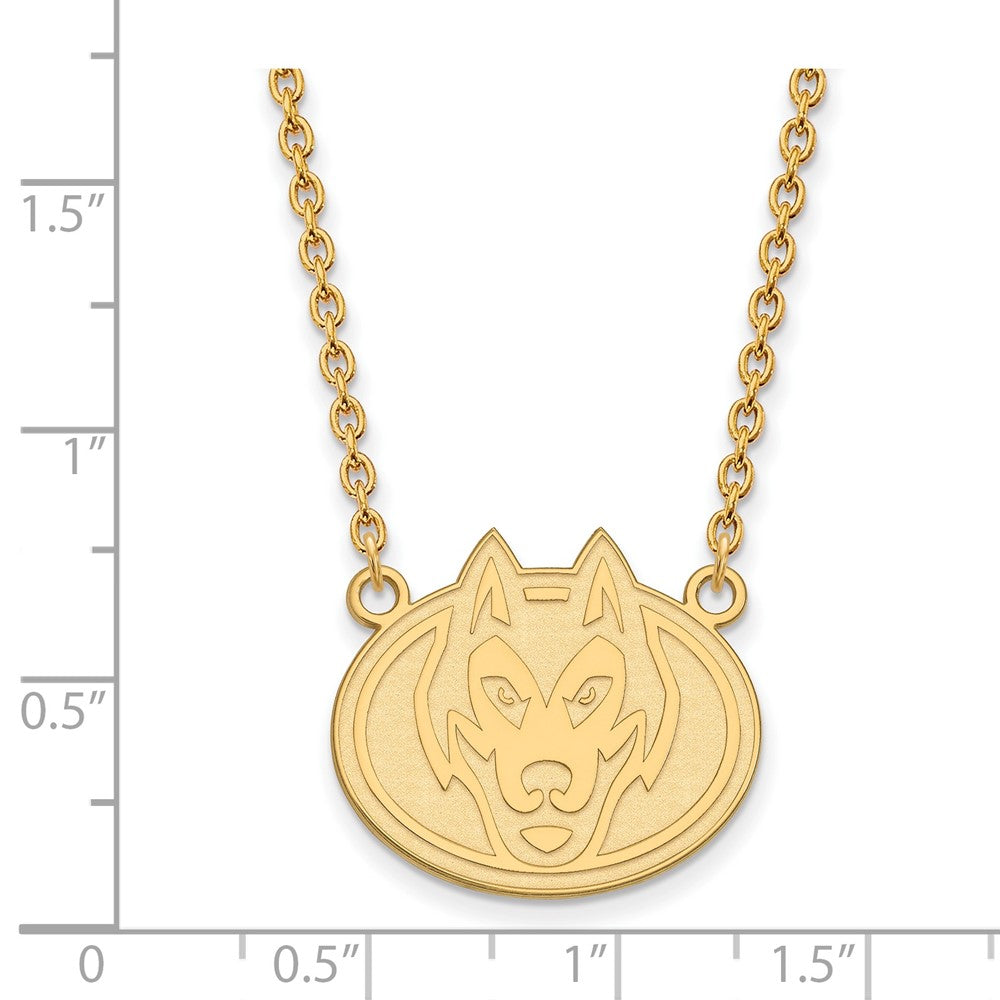 10K Gelbgold Logoart St. Cloud State University Husky Groß Anhänger 18 Zoll Halskette