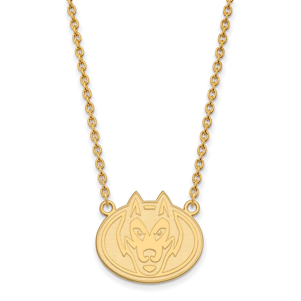 10K Gelbgold Logoart St. Cloud State University Husky Groß Anhänger 18 Zoll Halskette