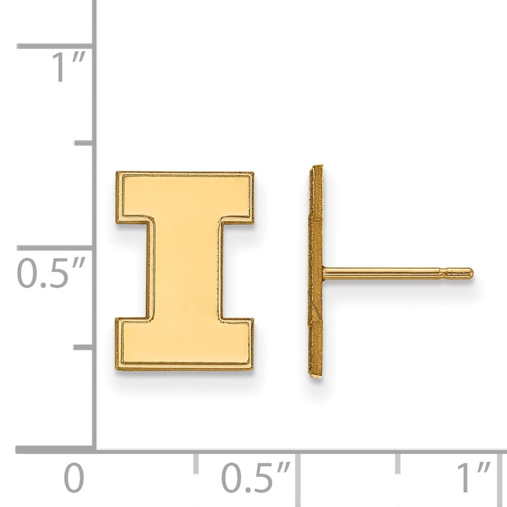 10K Gelbgold Logoart University Of Illinois Buchstabe I Klein Ohrstecker