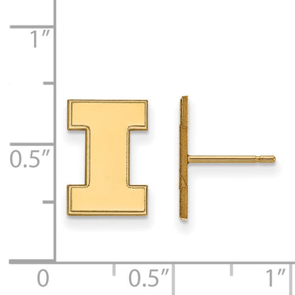 10K Gelbgold Logoart University Of Illinois Buchstabe I Klein Ohrstecker
