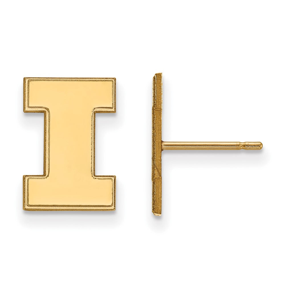 10K Gelbgold Logoart University Of Illinois Buchstabe I Klein Ohrstecker
