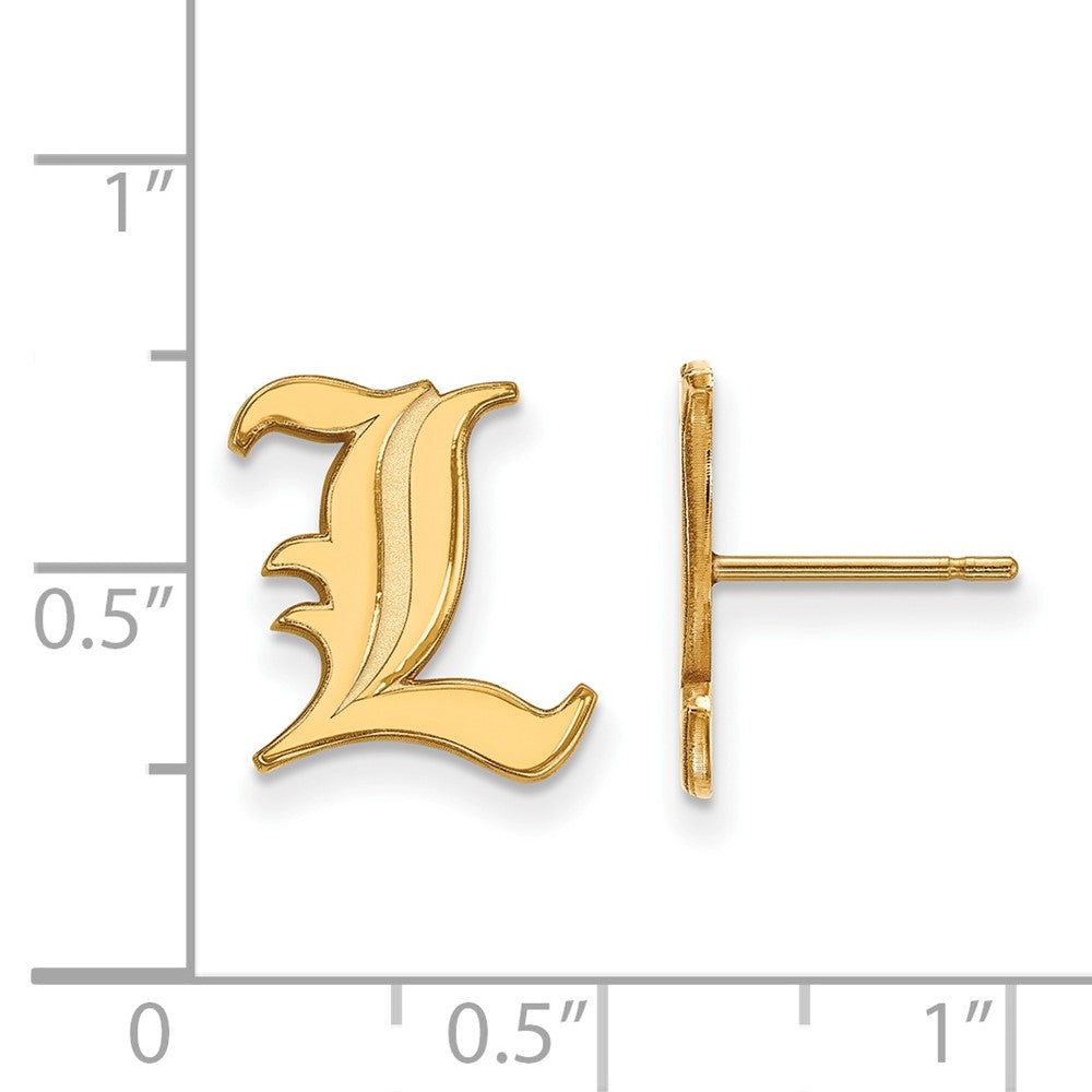 Vergoldet Sterlingsilber Logoart University Of Louisville Buchstabe L Klein Ohrstecker