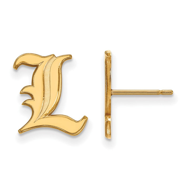 14K Gelbgold Logoart University Of Louisville Buchstabe L Klein Ohrstecker
