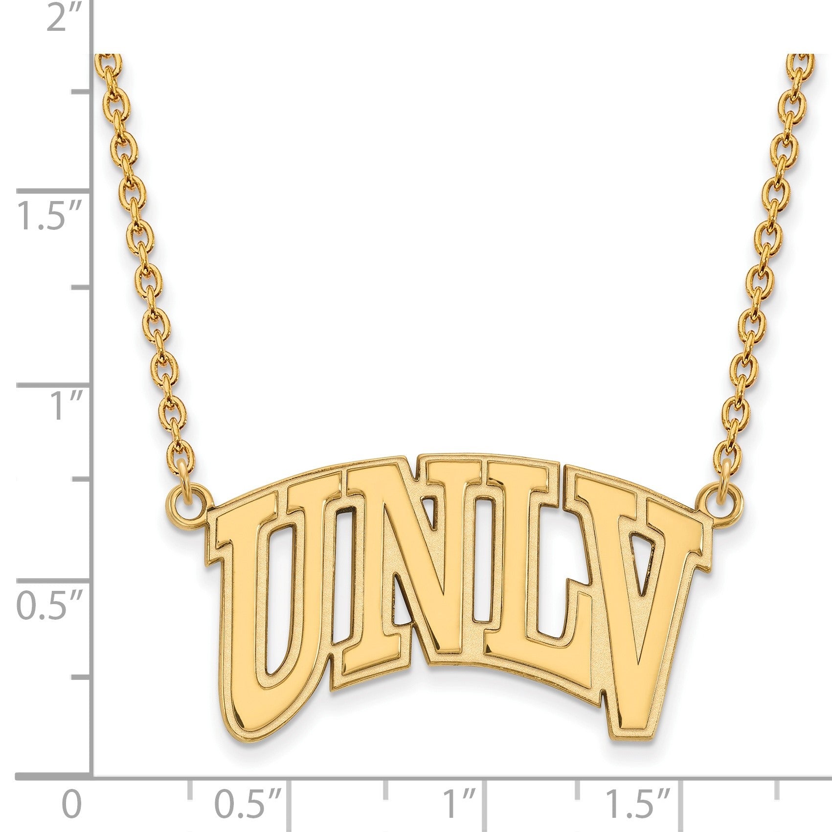 Vergoldet Sterlingsilber Logoart University Of Nevada Las Vegas U N L V Groß Anhänger 18 Zoll Halskette