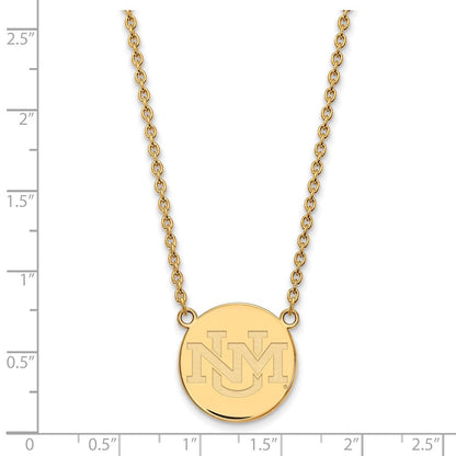 Vergoldet Sterlingsilber Logoart University Of New Mexico Groß Anhänger 18 Zoll Halskette