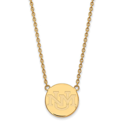 Vergoldet Sterlingsilber Logoart University Of New Mexico Groß Anhänger 18 Zoll Halskette