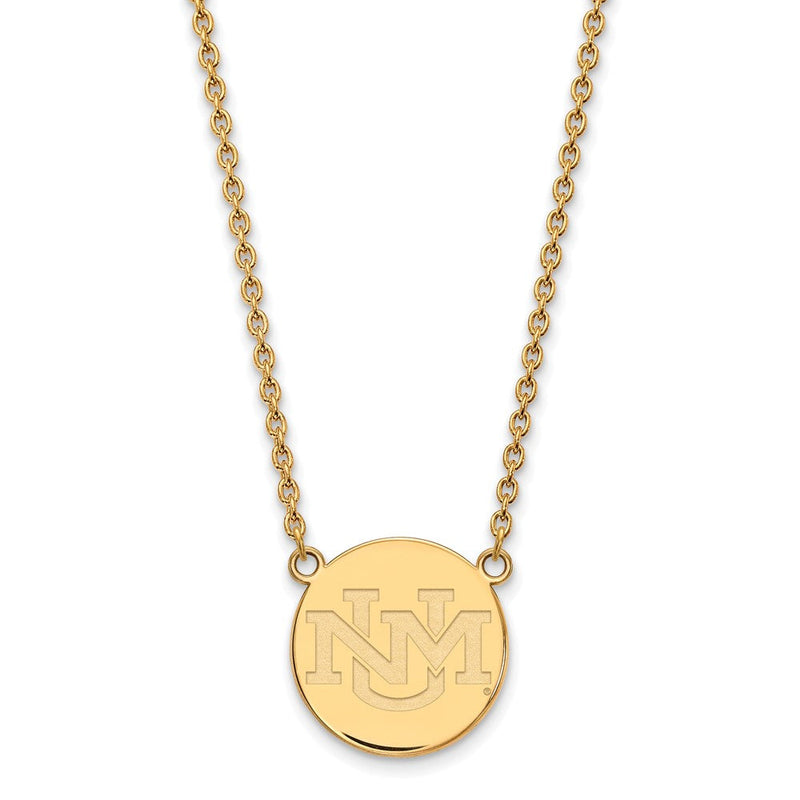 Vergoldet Sterlingsilber Logoart University Of New Mexico Groß Anhänger 18 Zoll Halskette