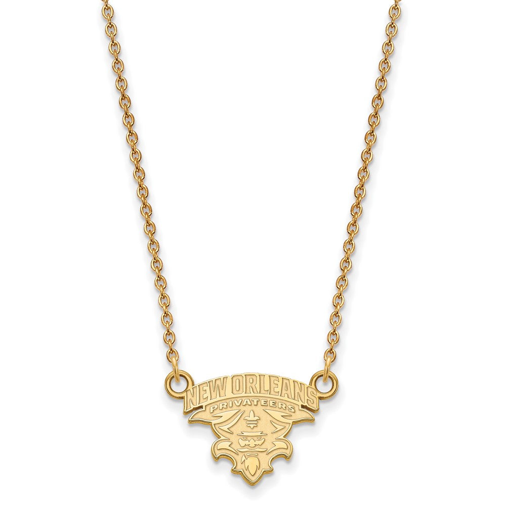 Vergoldet Sterlingsilber Logoart University Of New Orleans U N O Klein Anhänger 18 Zoll Halskette