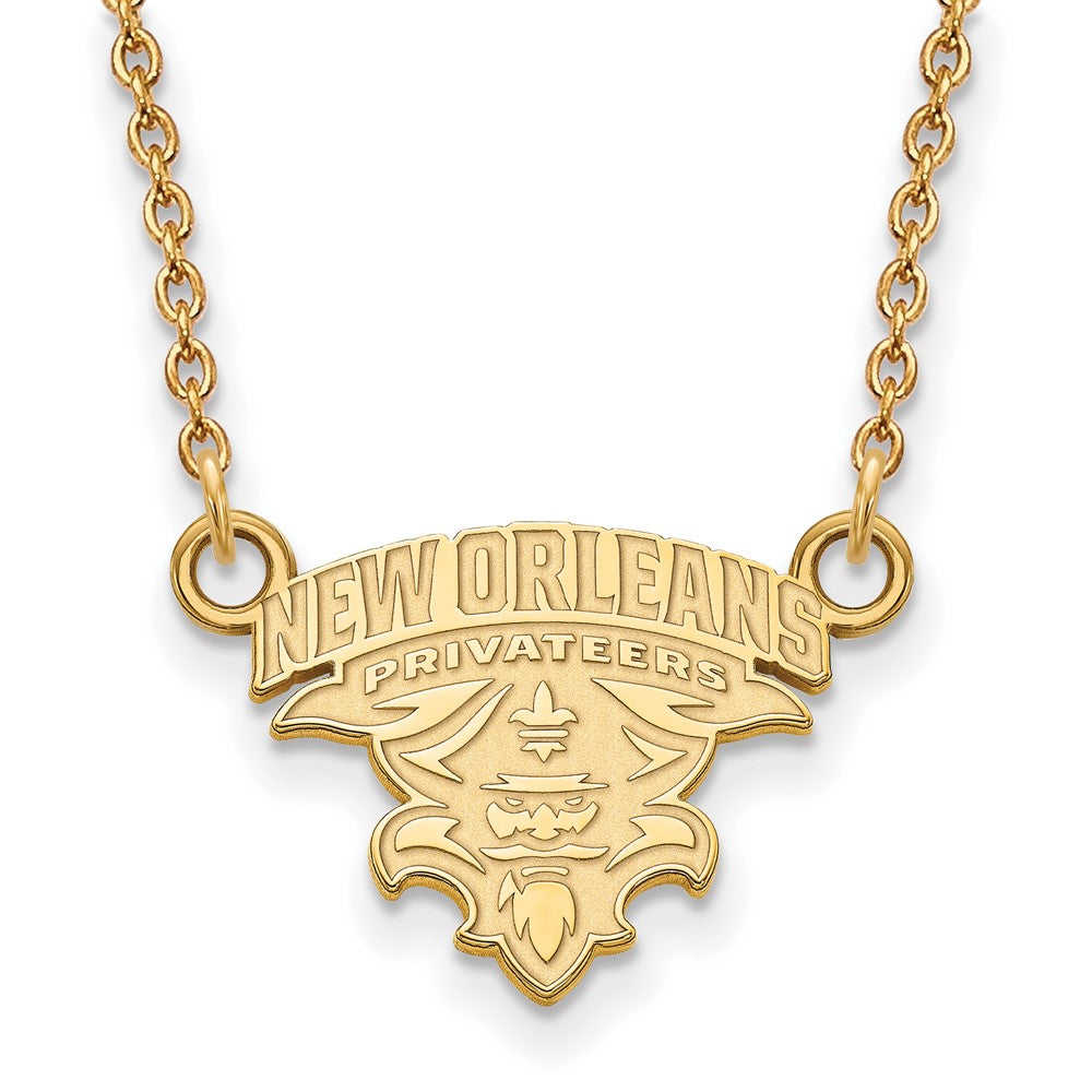 Vergoldet Sterlingsilber Logoart University Of New Orleans U N O Klein Anhänger 18 Zoll Halskette