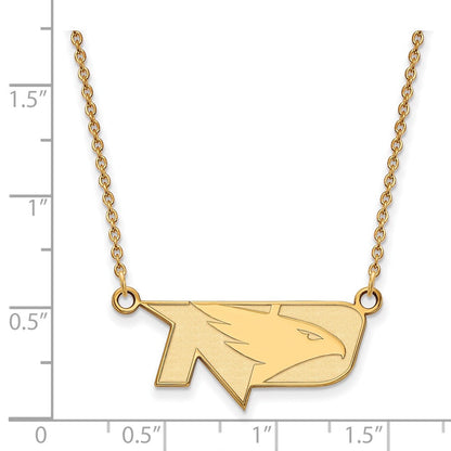 Vergoldet Sterlingsilber Logoart University Of North Dakota Klein Anhänger 18 Zoll Halskette