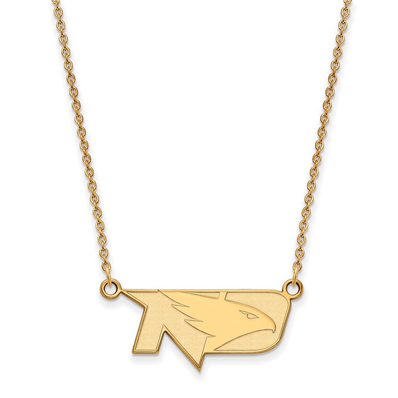 10K Gelbgold Logoart University Of North Dakota Klein Anhänger 18 Zoll Halskette