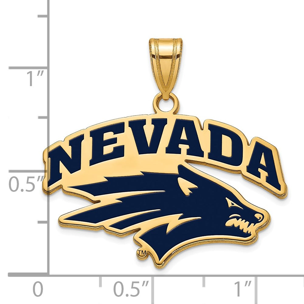 Vergoldet Sterlingsilber Logoart University Of Nevada Reno Groß Emailliert Anhänger