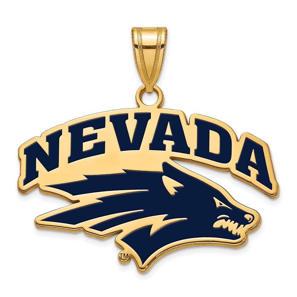 Vergoldet Sterlingsilber Logoart University Of Nevada Reno Groß Emailliert Anhänger