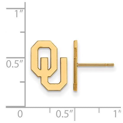 10K Gelbgold Logoart University Of Oklahoma O U Klein Ohrstecker