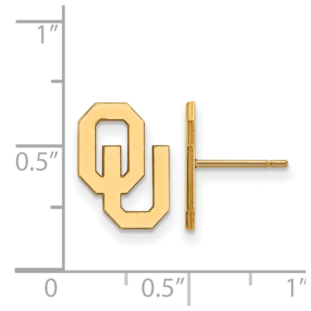 Vergoldet Sterlingsilber Logoart University Of Oklahoma O U Klein Ohrstecker