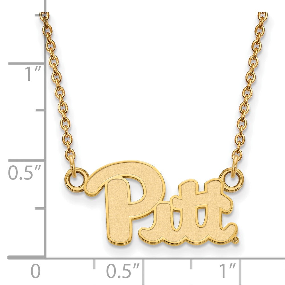 Vergoldet Sterlingsilber Logoart University Of Pittsburgh Klein Anhänger 18 Zoll Halskette