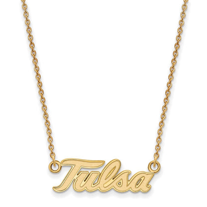 Vergoldet Sterlingsilber Logoart University Of Tulsa T U Groß Anhänger 18 Zoll Halskette
