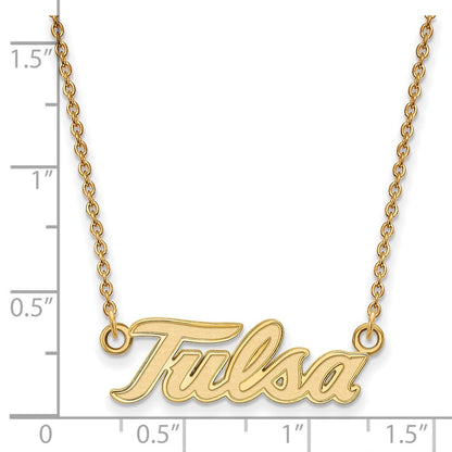 Vergoldet Sterlingsilber Logoart University Of Tulsa T U Groß Anhänger 18 Zoll Halskette