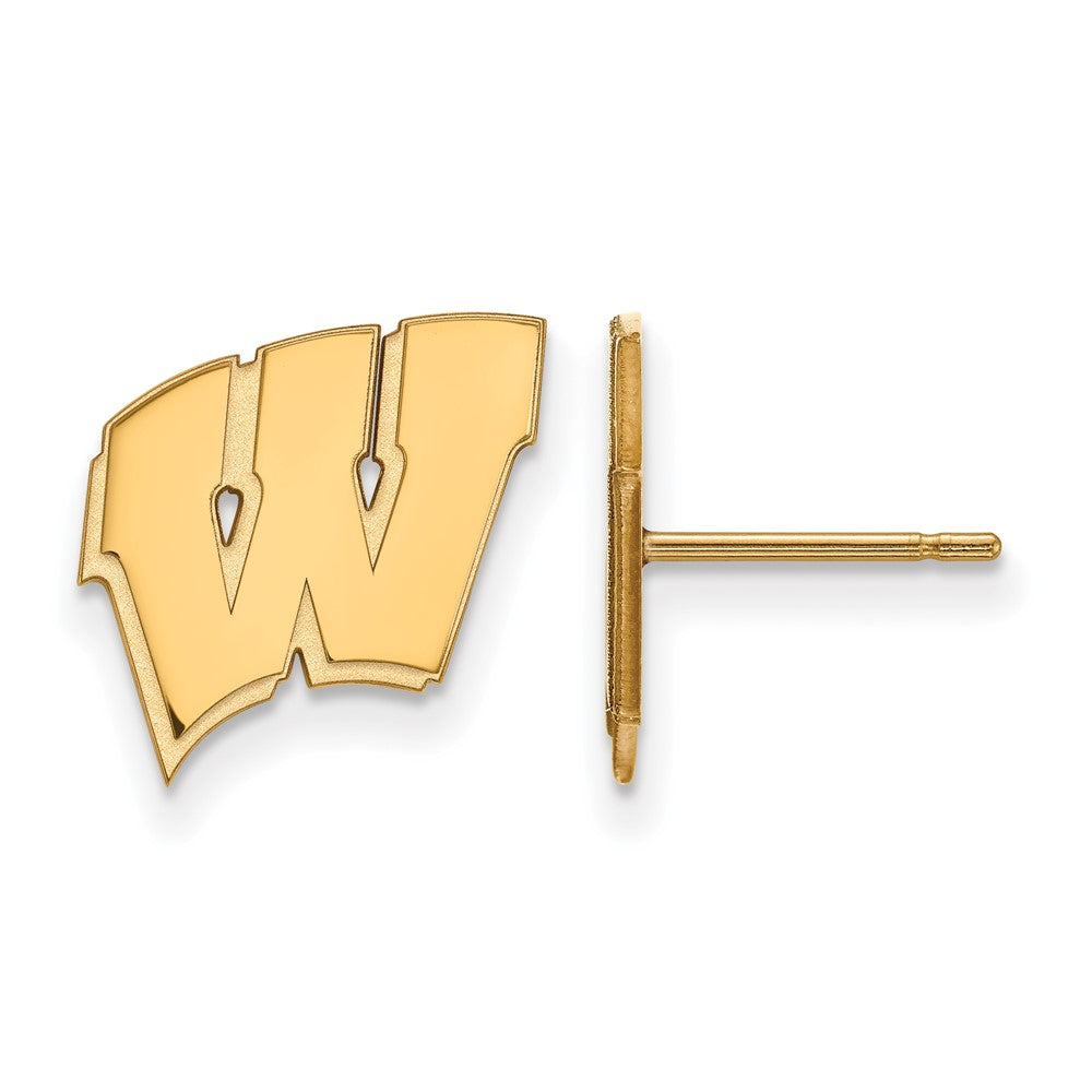 Vergoldet Sterlingsilber Logoart University Of Wisconsin Buchstabe W Klein Ohrstecker